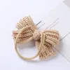 Mignon tricot laine nœud papillon élastique bandeau infantile couleur unie Crochet arcs Nylon bandeau enfants chapeaux anniversaire GiftZZ