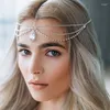 Hårklipp Missgrace Bohemian Rhinestone Bridal Head Chain Jewelry for Women Headpiece Crystal Accessories Wedding Wedding