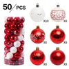 50Pcs/Box Plastic 6cm Christmas Balls Red Green Gold Xmas Tree Hanging Pendant Balls Happy New Year Navidad Decor Home Crafts