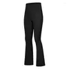 Active Pants Women High Waist Yoga Solid Color Slim Fit Flared Trousers Super Stretch Naked Feeling Workout Gym Female Sportswear