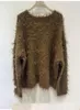 Kadın Sweaters Yüksek Kaliteli Saç Sonbahar/Kış Moda Alpaca Yün Triko Love Metal Sweater Kadın