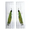 Curtain 2Pcs Sheer Peacock Printed 52 Inch X 72 Rod Pocket Window For Bedroom