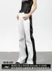 Männer Hosen 27-46 2023 Männer Frauen Kleidung Original Mode Nische Schwarz Weiß Splice Leder Push Bein Mop Plus größe Kostüme