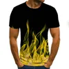 Hommes t-shirts 2023 flamme T-Shirt été mode à manches courtes 3D col rond haut décontracté sport rue grand