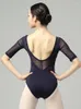 Stage Wear Tights Ballet Training Clothes Female Dance One-piece Body Suit Adults Five-point Sleeves Teacher Wholesale