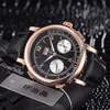 Nuovo Datograph Big Date 403 041 quadrante nero quadrante bianco orologio da uomo multifunzione automatico cassa in oro rosa orologi Starp in pelle He290k