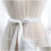 Sous-vêtements Vêtements de nuit Robe courte en plumes Robe de chambre Boudoir de mariée Sheer Tle Illusion Costume d'anniversaire Drop Delivery Party Même Dh9Oe