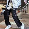 Style de pantalon pour hommes Paillettes Lâche Version droite Hip-hop coréen Mode Vêtements Discothèque