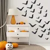 Другое мероприятие вечеринка поставляет 16pcs Halloween 3D Black Bat Stall Stickers Stailable Diy Decal Cerseration Learror Bats 230808