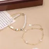 Lien Bracelets 2023 Irrégulier Géométrique Perlé Perle Bracelet Pour Femmes Filles Simple Élégant Doux Épissage Chaîne De Mariage Mariée Bijoux