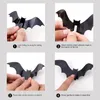 Autre événement fête fournitures 16 pièces Halloween 3D noir chauve-souris Stickers muraux amovible bricolage décalcomanie décoration horreur chauves-souris 230808