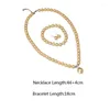 Collier boucles d'oreilles ensemble élégant 3 pièces/ensemble coquille perle perles rondes déclaration Bracelet mode femmes accessoire de fête de mariage