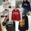 Damen Hoodies Sweatshirts Frauen Lose Oansatz Sweatshirt Buchstaben Baumwolle Rot Langarm Casual Weibliche Einfache Pullover 2022 Früh T230809