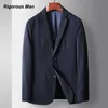 Costumes pour hommes Blazers Marque Top Grade Printemps Automne Homme Blazer Affaires Décontracté Marine Noir Gris Single-Brewed Hommes Blazers De Luxe Coréen Vêtements 230808