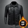 Herrenjacken Herren Motorrad Lederjacke Große Tasche Schwarz Reißverschluss Revers Slim Fit Männlich Frühling und Herbst Hochwertiger Pu-Mantel M-5Xl 230808