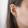 バックイヤリングaeteey luxury three lows zircon Stone c shape ear cuff女性のためのピアスなし925シルバークリップイヤリングウェディングジュエル