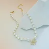 Ciondoli Tendenza moda Design unico Delicata collana di perle con fiore di zircone vintage per gioielli da donna Regalo di alta qualità per la festa nuziale