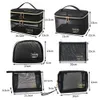 Bolsas de cosméticos Casos LargeCapacity Black Mesh Makeup Case Organizer Storage Pouch Zipper Casual Hogadiletes Lavagem Make Up Women Travel Bag 230808