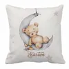 Bedding sets LVYZIHO Sleeping Bear Custom Name Crib Bedding Set Sleeping Bear Sleep on Moon Bedding Set Baby Shower Gift 230809