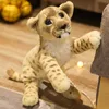 Fyllda plyschdjur 39 cm härlig lejon tiger leopard plysch leksaker söta simulering dockor fyllda mjuka verkliga som djur leksaker barn barn dekor gåva