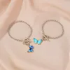 Necklace Earrings Set Fashion Cute Colorful Butterfly Jewelry Wholesale Clavicle Chain Bracelet For Women