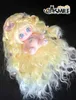 豪華な人形なし属性マーメイドプリンセス姫妖精勾配黄色の長い髪のかつらぬいぐるみ20cmソフトおもちゃのボディSA CM 230810