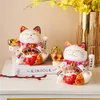 Dekoratif Nesneler Figürinler Seramik Maneki Neko Lucky Cat Ev Dekoru El Sallama El Feng Shui Fortune Statue Kawaii Oda Aksesuarları 230810