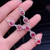 Pendant Necklaces Valuable Ruby Diamond cz Pendant Real 925 Sterling Silver choker Party Wedding Pendants Necklace For Women Girl Jewelry Gift