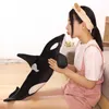 Фаршированные плюшевые животные 50 см симуляции убийцы китов плюшевые игрушки фаршированные Orcinus orca Fish Doll Shark Cartoon мягкий сон Дети девочки детские подарок R230810