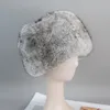 Beanie/Skull Caps unisex päls hatt för vinter varm naturlig riktig kanin päls ryska män lady päls huvudbonform varumärke varma mössor cap 230809