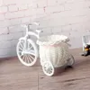 White Bicycle Decorative Flower Basket Wedding Decoration Plastic Tricycle Design Flower Pot Storage Basket Party Decoration Pot HKD230810