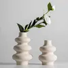 Nordic Style Ceramic Vase Modern White Dried Flower Vases Boho Home Decor Wedding Decoration Accessories Desktop Art Decorations HKD230810