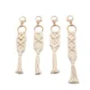 Fashion Woven Keychain Boho Handmade Cotton Rope Woven Tassel Keyrings Keychains Bag Car Key Pendant Accessories Decoration