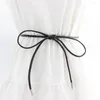 Belts Faux Leather Slim Belt Vintage Long Waist Rope Solid Color Thin Chain Dresses String Waistband Women Knotted