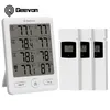 温度機器Geevon屋内屋外温度計ワイヤレス3つのリモートセンサーデジタル湿度計屋内温度計200フィート/60m範囲230809