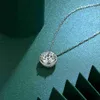 Naszyjniki wiszące okrągłe wycięcie 11 mm moissanite Diamond wisiorek 925 srebrny impreza wisiorka ślubna naszyjnik dla kobiet