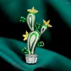 Brooches SUYU Micro Inlaid Cubic Zirconia Drop Oil Cactus Brooch Fashion Trend Ins Corsage Accessories