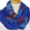 Scarves Ethnic Style Embroidered Floral Shawl Scarf Bandana Print Cotton Linen Wraps Soft Foulard Muslim Hijab Cap