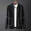 Мужские свитера 2023 Осенний бренд модный вязаный v -шейный кардиганский свитер мужчина повседневная зима высококачественная шерстяные пальто мужская одежда c120