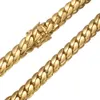 Juegos de joyería cubanos de oro de 18k collares de la cadena de tanque de latón Cadenas de colcha de gargantilla para hombres Accesorios de hip hop de mujeres Proveedores de 6 mm 8.8 mm 9.6 mm