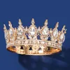 Biżuteria do włosów ślubnych Bridal European Princess Tiara okrągły barokowe konkursy Korony Crystal Full Crown King 230809