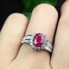 Кластерные кольца на ювелирные украшения естественный настоящий изумруд или рубиновое кольцо 925 стерлинговое серебро 0,85CT Gemstone Fine S8041309