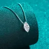 Подвески Quke Real Moissanite Horse Eye Pendate Collecle D Color Vvs1 Diamond Pure S925 Серебряное серебро.