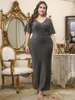 Plus Size Dresses Add Elegant Surplice Neck Ruffle Trim Bodycon Dress