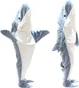 Filtar Shark Filt mjuk mysig hoodie -tecknad haj filt högkvalitativ tyg sjöjungfrufilt för barn vuxen 230809