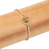 Очарование браслетов блестящее белое CZ Heart Copper Bracelet Creativity Hollow Hand Palm Women Fashion Chain Bangle Хип -хоп вечеринка