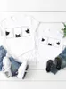 Family Matching Outfits Funny Cat Face Cute Graphic T-shirt Tee Women Child Kid Clothing Boy Girl Summer Mom Mama Clothes Family Matching Outfits