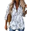 Модные предметы женской одежды Рубашка с цифровым принтом и длинным рукавом