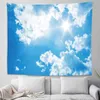 Tapestries Blue Sky White Clouds Tapestry Bright Sun Wall Hanging Natural Landscape Tapestries Sovrum vardagsrum sovsal vägg filt tyg r230810