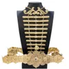 Bröllopsmycken set Neovisson Fashion Style Belt bröstplatta turkisk brud retro guldfärg kristall delikat gåva 230809